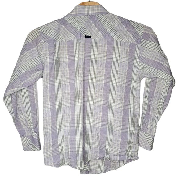 Ted Baker Green‎ / Purple Plaid Size 16 Men's 34 / 35 Long Sleeve Button Shirt - Picture 2 of 5